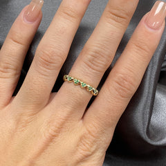 14K Gold Emerald Eternal Heart Ring