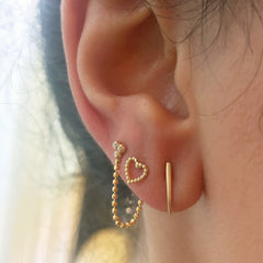 14K Gold Ear Hugger Thorn Earrings