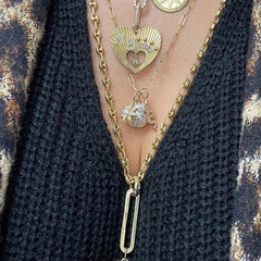 14K Gold Pavé Diamond Swivel Snake Necklace