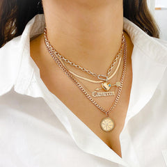 14K Gold Herringbone Chain Necklace ~ 3mm Width