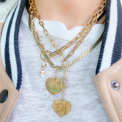14K Gold Pavé Diamond "I Love BH" Charm Necklace ~ In Stock!