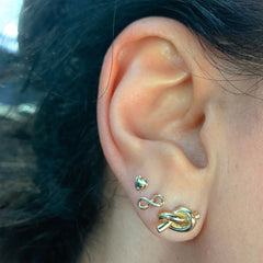 14K Gold Infinity Stud Earrings