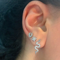 14K Gold Pavé Diamond XS Horseshoe Stud Earrings