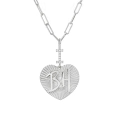 14K Gold Pavé Diamond "I Love BH" Charm Necklace