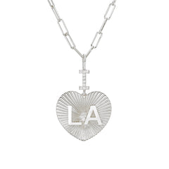 14K Gold Pavé Diamond "I Love LA" Charm Necklace