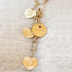 14K Gold Pavé Diamond "I Love BH" Charm Necklace