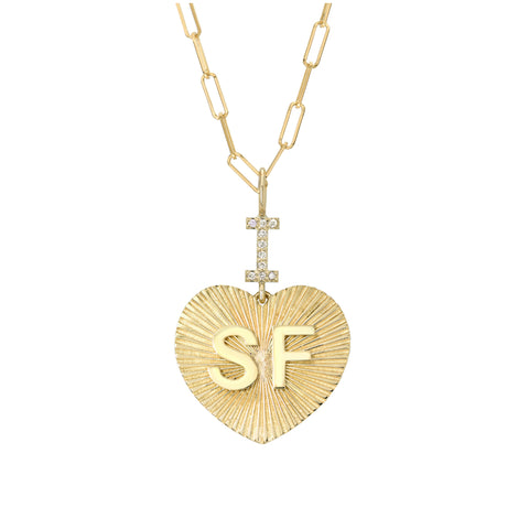 14K Gold Pavé Diamond "I Love SF" Charm Necklace