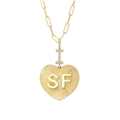 14K Gold Pavé Diamond "I Love SF" Charm Necklace