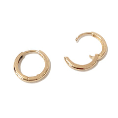 14K Gold Large Size (12mm) Huggie Hoop Earrings