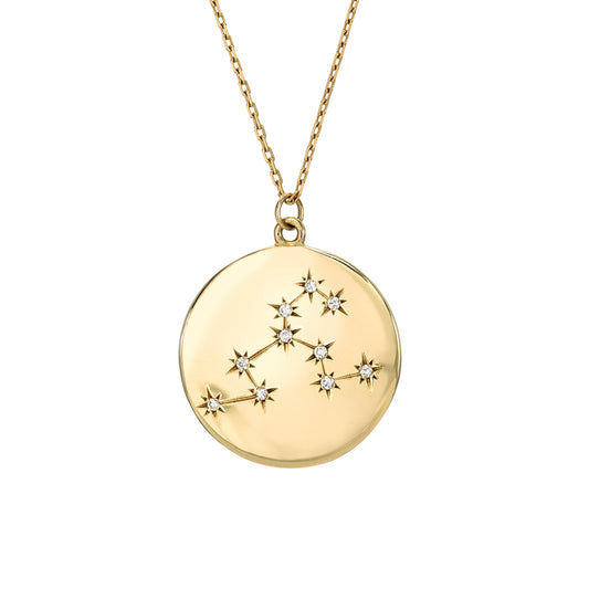 Zodiac Constellation Collection: Leo 14K Gold & Diamond Pendant Necklace