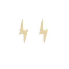 14K Gold XS Lightning Bolt Stud Earrings