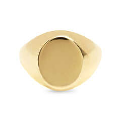 14K Gold Oval Signet Ring ~ Large Size