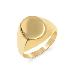 14K Gold Oval Signet Ring ~ Large Size