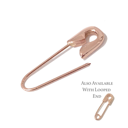 14K Gold Medium Size Safety Pin Brooch