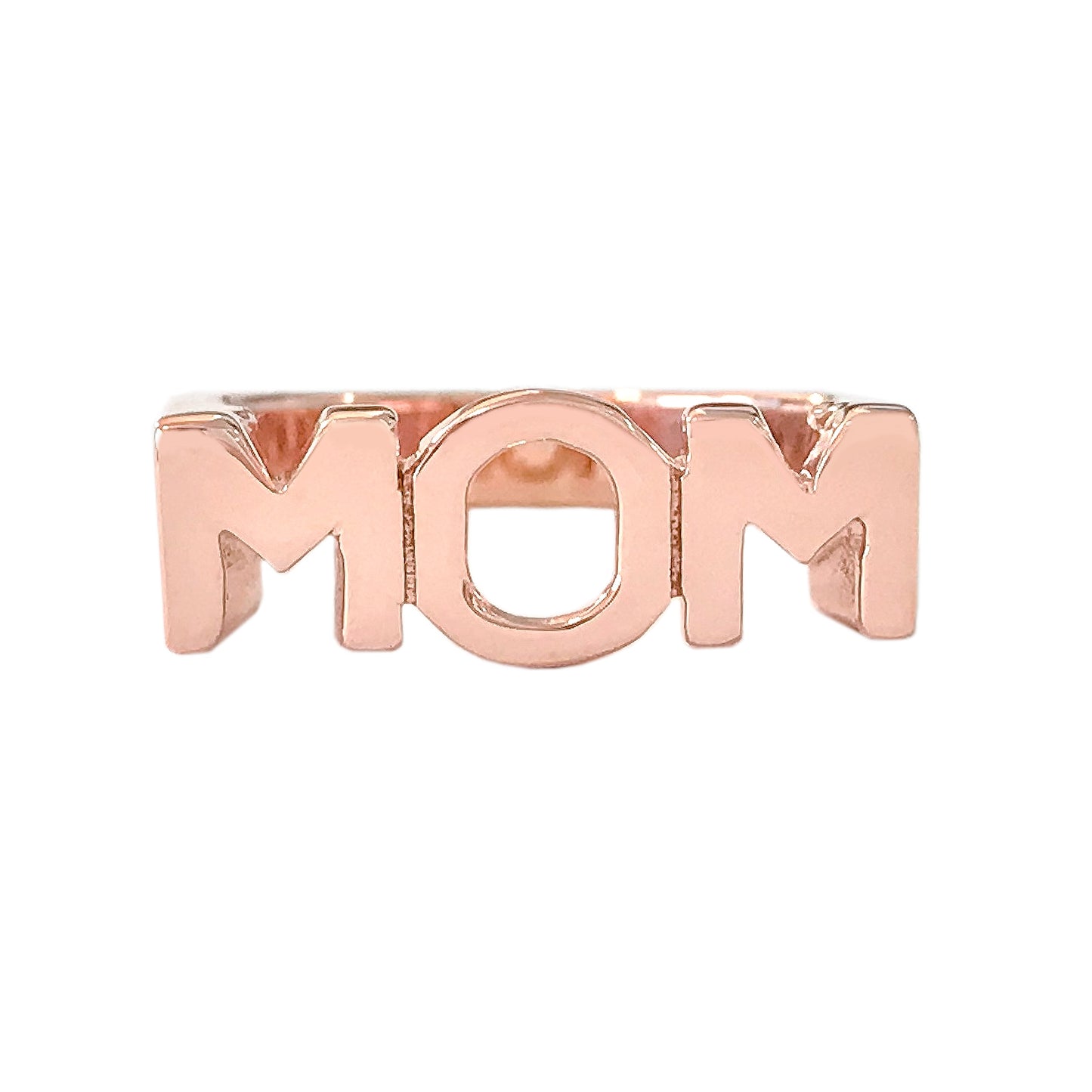 14K Gold "MOM" Monogram Initial Ring