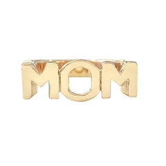 14K Gold "MOM" Monogram Initial Ring