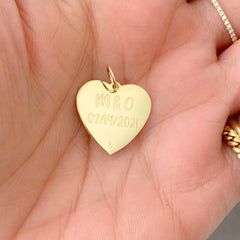 14K Gold Fluted Heart Medallion Necklace