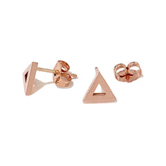 14K Gold Open Triangle Stud Earrings