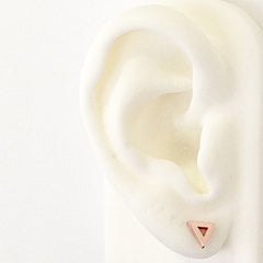 14K Gold Open Triangle Stud Earrings