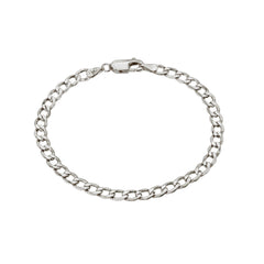 14K Gold Open Curb Link Chain Bracelet, Small Size Links