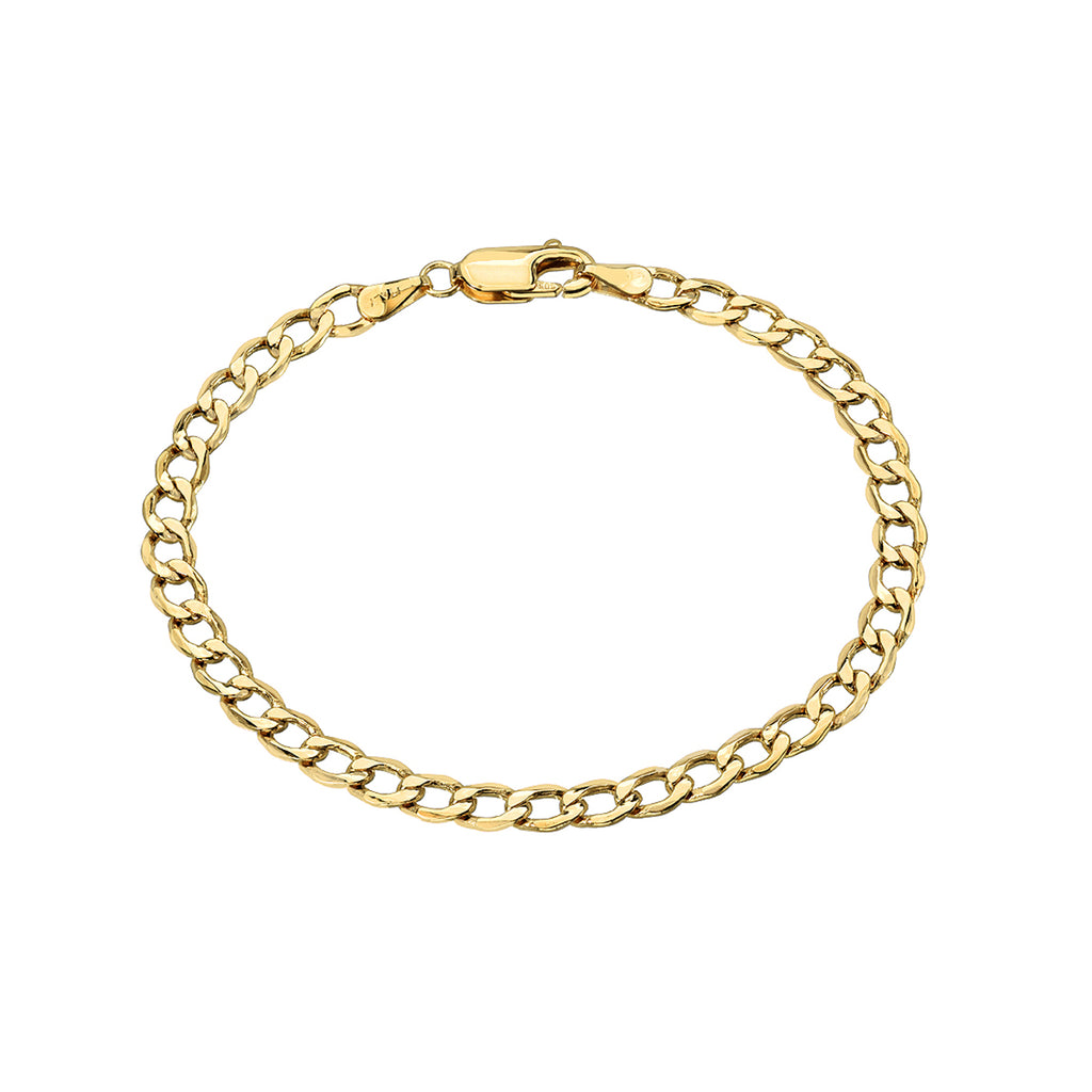 14K Gold Open Curb Link Chain Bracelet, Small Size Links ~ In Stock!