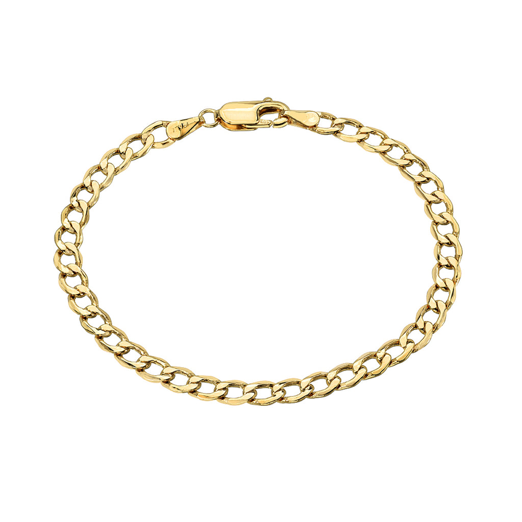 14K Gold Open Curb Link Chain Bracelet, Medium Size Links ~ In Stock!