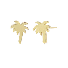 14K Gold Palm Tree Stud Earring