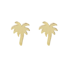 14K Gold Palm Tree Stud Earring