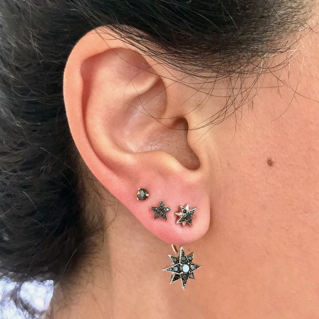 American Diamond Silver Plated Earring For Women-Star Earrings – Niscka