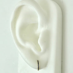 14K Gold Pavé Sapphire Small Size (9mm) Huggie Hoop Earrings