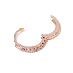 14K Gold Pavé Ruby Small Size (9mm) Huggie Hoop Earrings