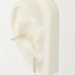 14K Gold Pavé Diamond XL Size (15mm) Huggie Hoop Earrings
