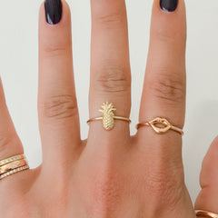 14K Gold Pineapple Ring