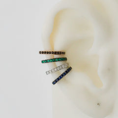 Spike Collection: 14K Gold Pavé Sapphire Spike Point Ear Cuff