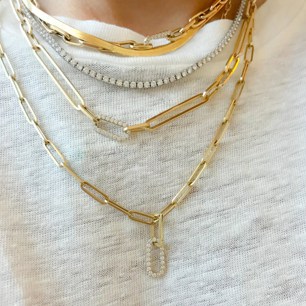 14K Gold Rectangle Charm Enhancer – Nana Bijou