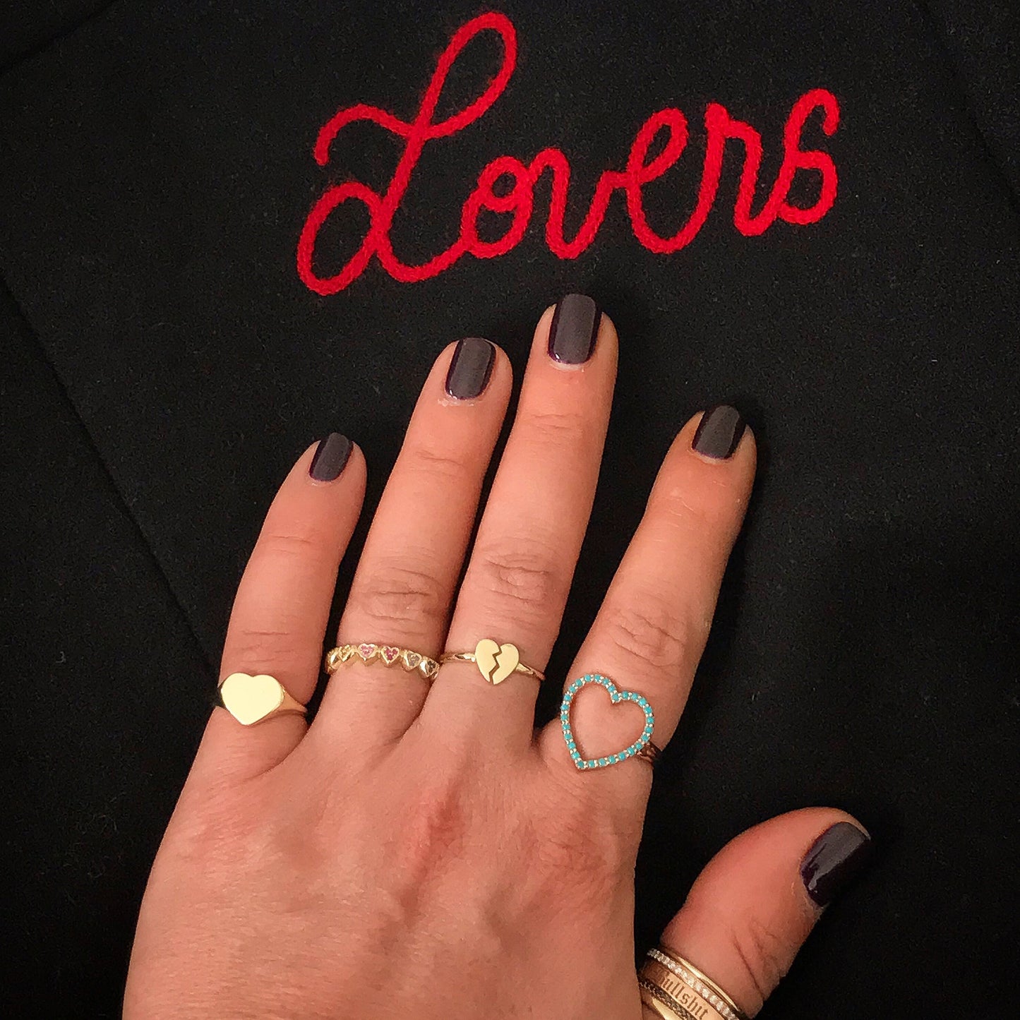 14K Gold Broken Heart Emoji Ring