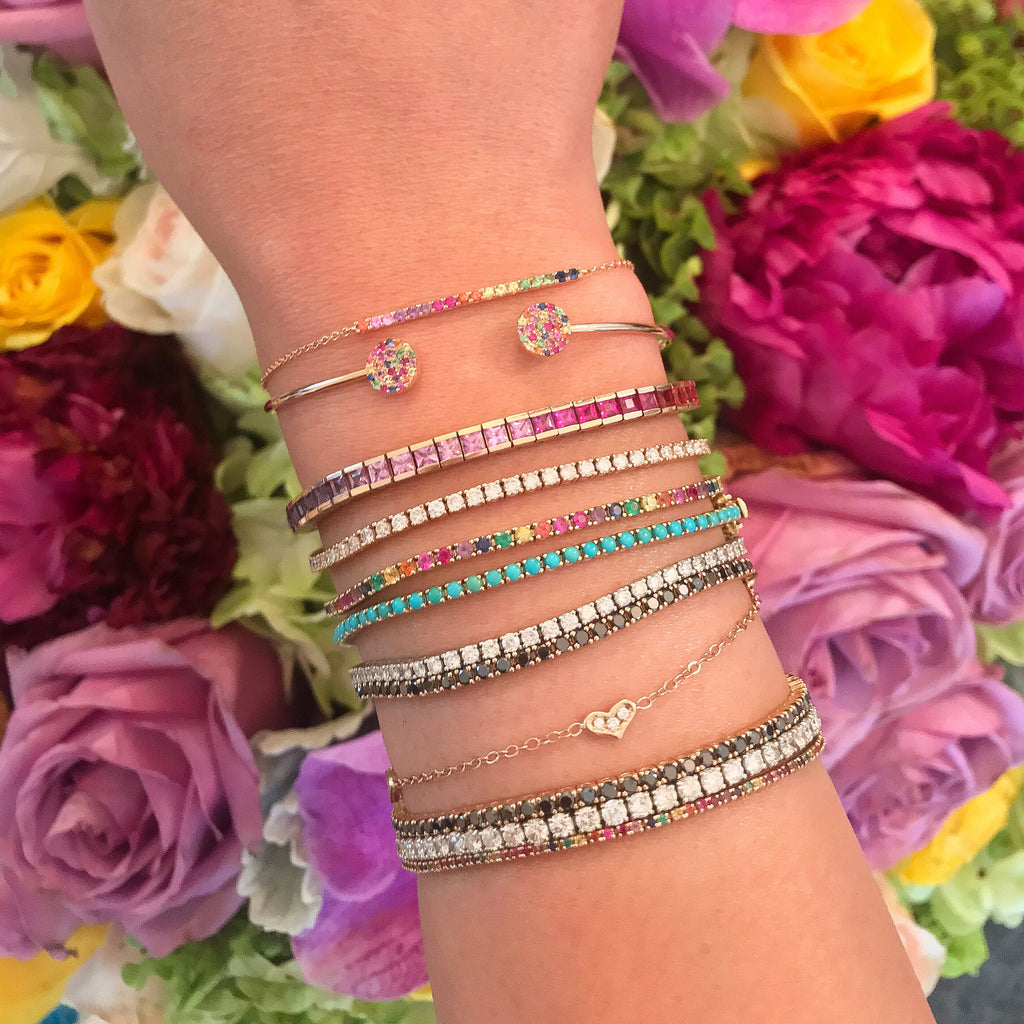 Emerald Cut Rainbow Sapphire Bracelet – Hamra Jewelers