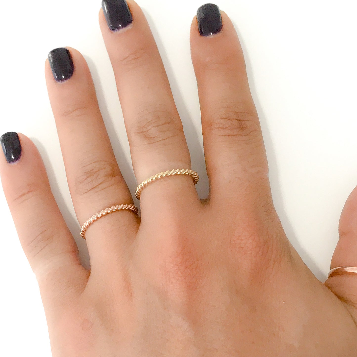 14K Gold Braided Rope Band Eternity Ring