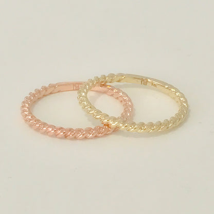 14K Gold Braided Rope Band Eternity Ring