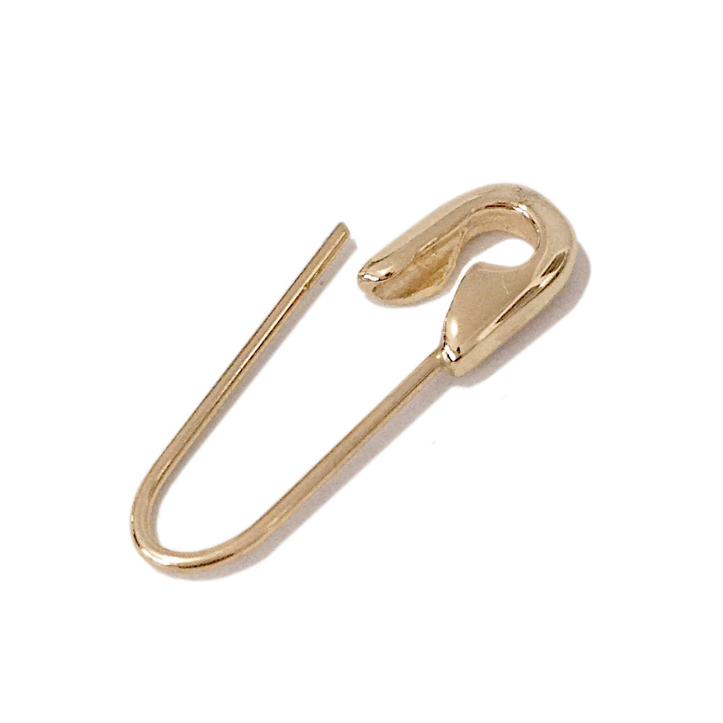 Mini Safety Pin Earring Yellow Gold
