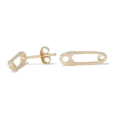 14K Gold Safety Pin Stud Earring