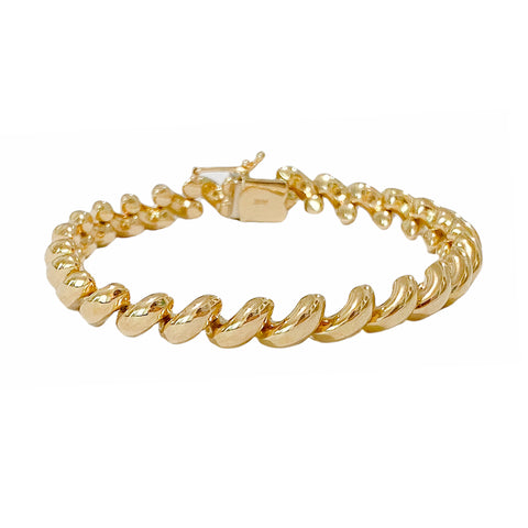 14K Gold Triple Initial Monogram Charm Pendant Bracelet – Nana Bijou