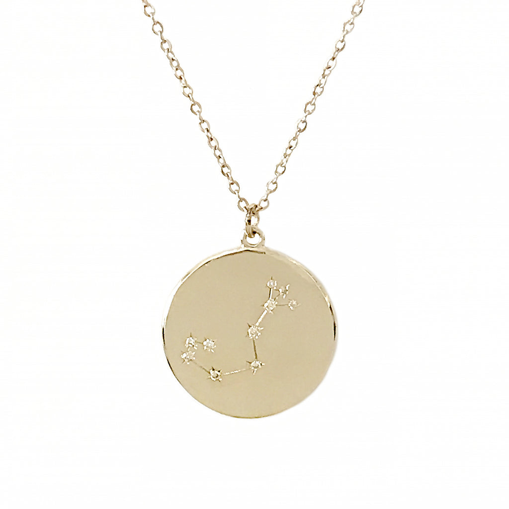 Zodiac Constellation Collection: Nana – & Ne Scorpio Gold Diamond Pendant Bijou 14K
