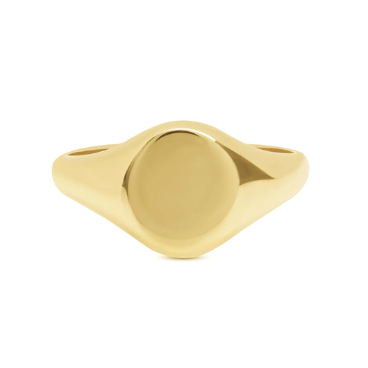 14K Gold Oval Signet Ring ~ Small Size