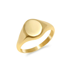 14K Gold Oval Signet Ring ~ Small Size