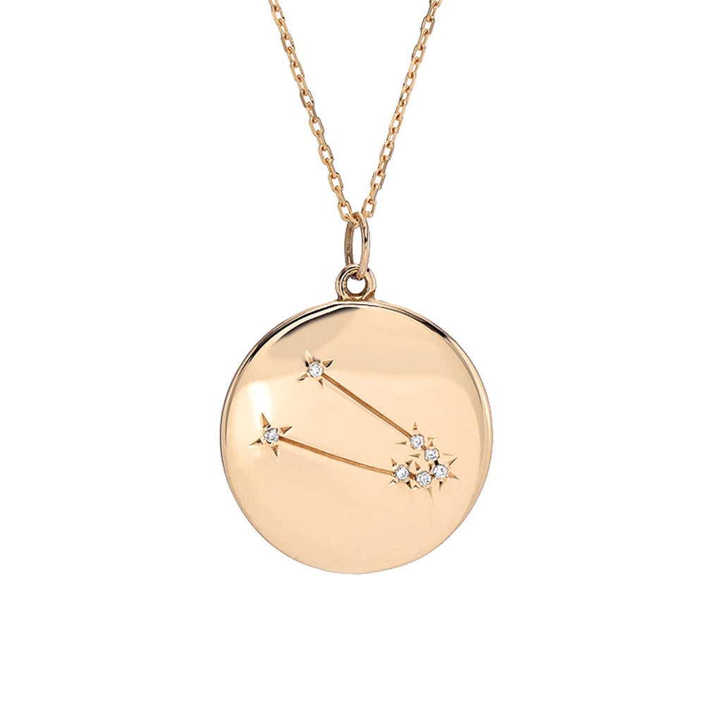 Collection: 14K Gold Nec Zodiac Pendant – Bijou Nana Taurus & Constellation Diamond