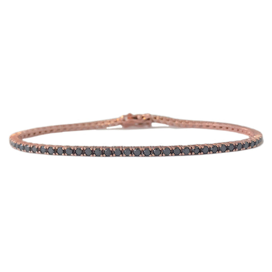 14K Gold Black Diamond Tennis Bracelet