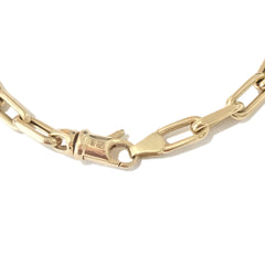 14K Gold Triple Diamond Thick Oval Link Bracelet ~ Small Links