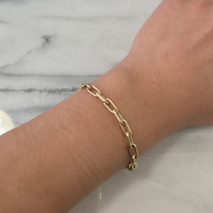 14K Gold Thick Oval Link Bracelet ~ Small Links, In Stock!