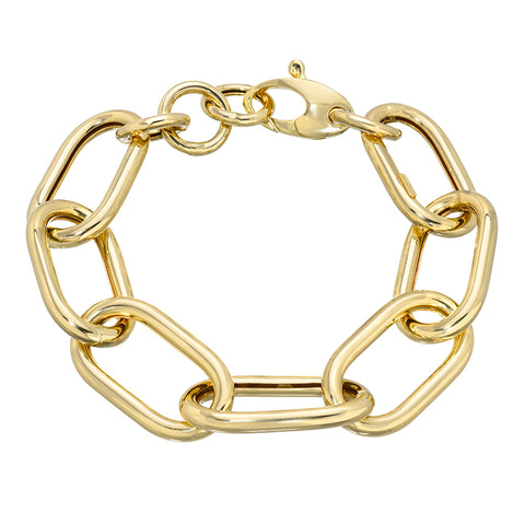 14K Gold Thick Oval Link Bracelet ~ XXL Links
